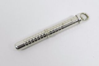 Vintage Solid Silver Hallmarked Propelling Toothpick,  (william Manton,  2003) photo