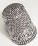 Vintage Sterling Silver Thimble Scrolling Floral Design Beaded Border Simons Bro Thimbles photo 1