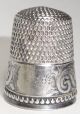Vintage Sterling Silver Thimble Scrolling Floral Design Beaded Border Simons Bro Thimbles photo 2