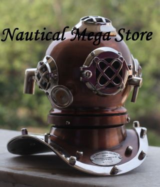 Old Vintage Style Diving Helmet Divers Antique Us Navy Mark Vi Replica Brass photo