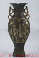 Chinese Bronze Gilt Handwork Carved Beauty Vase W Qing Dynasty Mark Ht087 Vases photo 3