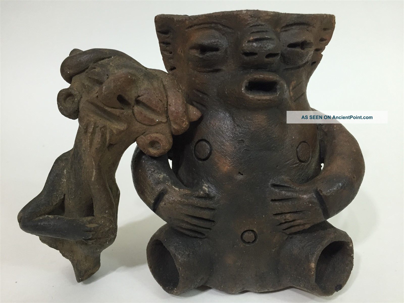 Artifact Of Columbia ? Clay Aztec Mayan Fertility Art Pottery Vase Figure The Americas photo