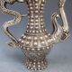 Old Antique Tibet Silver Bronze Two Dragon Wine Teapot W Qing Dynasty Mark Teapots photo 3
