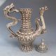 Old Antique Tibet Silver Bronze Two Dragon Wine Teapot W Qing Dynasty Mark Teapots photo 7