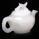 100 Natural White Hetian Jade Hand Carved Plum Pattern Teapot W Branch Lid Teapots photo 1