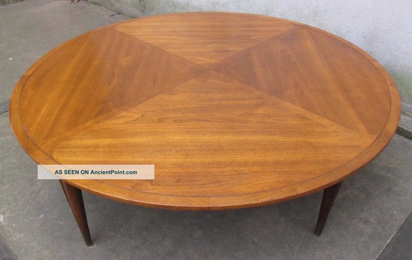 Large Mid Century Modern Round Walnut Coffee Table By Imperial Mid Century Lane Post-1950 photo