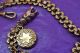 Antique Art Nouveau Fob Watch Chain With Medalion & Teddy Bear Marks Art Nouveau photo 3