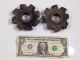 Two 3in Gear Industrial Steampunk Repurpose Steel Sprocket Vintage Pulley Rust Other Mercantile Antiques photo 2