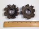 Two 3in Gear Industrial Steampunk Repurpose Steel Sprocket Vintage Pulley Rust Other Mercantile Antiques photo 3