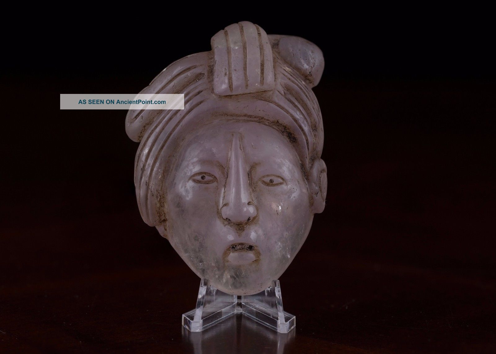 Mayan Crystal Stone Maskette - Antique Pre Columbian Statue - Olmec The Americas photo