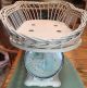 Vintage Baby Wicker Scale Weighs 0 - 30 Pounds In Ounces Creamy White Scales photo 1