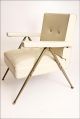 Mid Century Modern Chair White Vintage 50s Vinyl Lounge Slipper Atomic Space Age Mid-Century Modernism photo 2