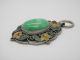China Old Collectible Handwork Green Jade Cloisonne Flower Wonderful Pendant See more China Old Collectible Handwork Green Jade Cloi... photo 2