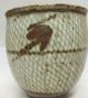 B605: Japanese Mashiko Inlaid Pottery Two Tea Cups By Great Tatsuzo Shimaoka Glasses & Cups photo 1
