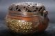Chinese Carving Pure Copper Gold - Plated Grape Incense Burner Qianlong Mark E894 Incense Burners photo 1