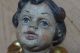 Old Wooden Angel Captured,  Putto,  Wood Carved,  About 1900 Primitives photo 5