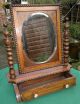Antique Oak Dressing Table Swing Mirror With Drawer Mirrors photo 2