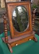 Antique Oak Dressing Table Swing Mirror With Drawer Mirrors photo 5