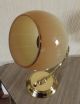 Vintage Brass Gooseneck Desk Lamp With Glass Ball Open Ended Shade 20th Century photo 3