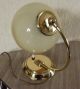 Vintage Brass Gooseneck Desk Lamp With Glass Ball Open Ended Shade 20th Century photo 5