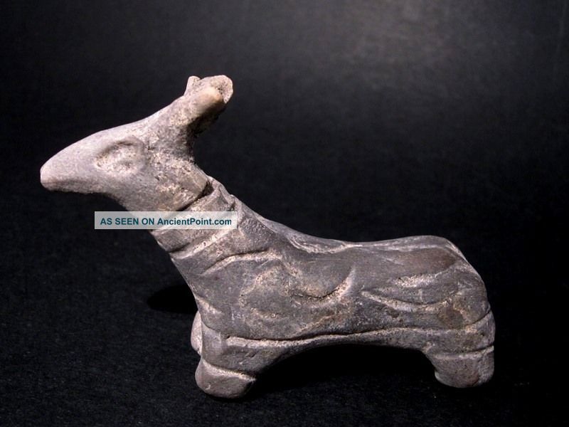 Neolithic Zoomorphic Ceramic Stag Idol –vi Millennia B.  C,  Replica Neolithic & Paleolithic photo