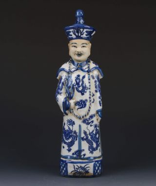 Chinese Blue And White Handwork Character Statue photo