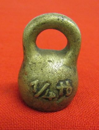 Russian Imperial Time Bronze Scale Weight 1/4 Pound. photo