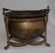 Brass Or Copper Caldron On A Ornate Stand With Handle Made In India Hearth Ware photo 3