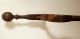 Antique Primitive Rusty Iron Fireplace Tongs Flat Ends Hearth Tool 27.  5 