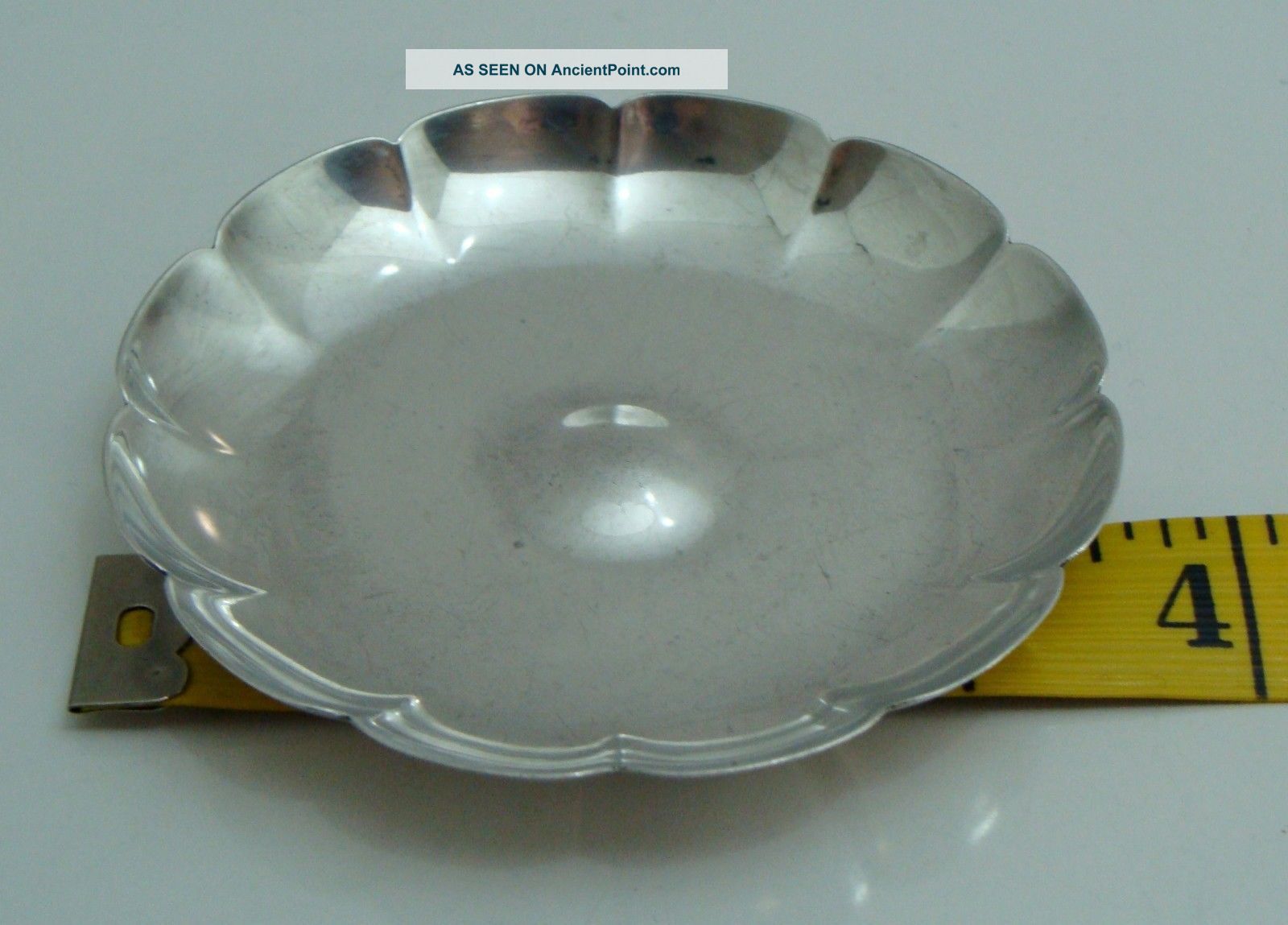 Antique 1889 Tiffany & Co 925 Sterling Silver Fluted Dish Tray Platter Rare Dishes & Coasters photo
