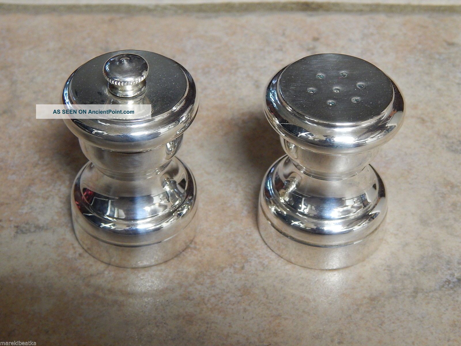 Vtg Italian Sterling Silver Salt Shaker And Pepper Grinder Salt & Pepper Shakers photo