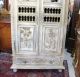 Antique White Carved French Oak Brittany Painted Armoire. 1800-1899 photo 2