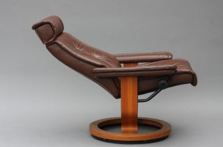 Ekornes Stressless Recliner Leather Lounge Chair - Norway Danish Modern Eames photo