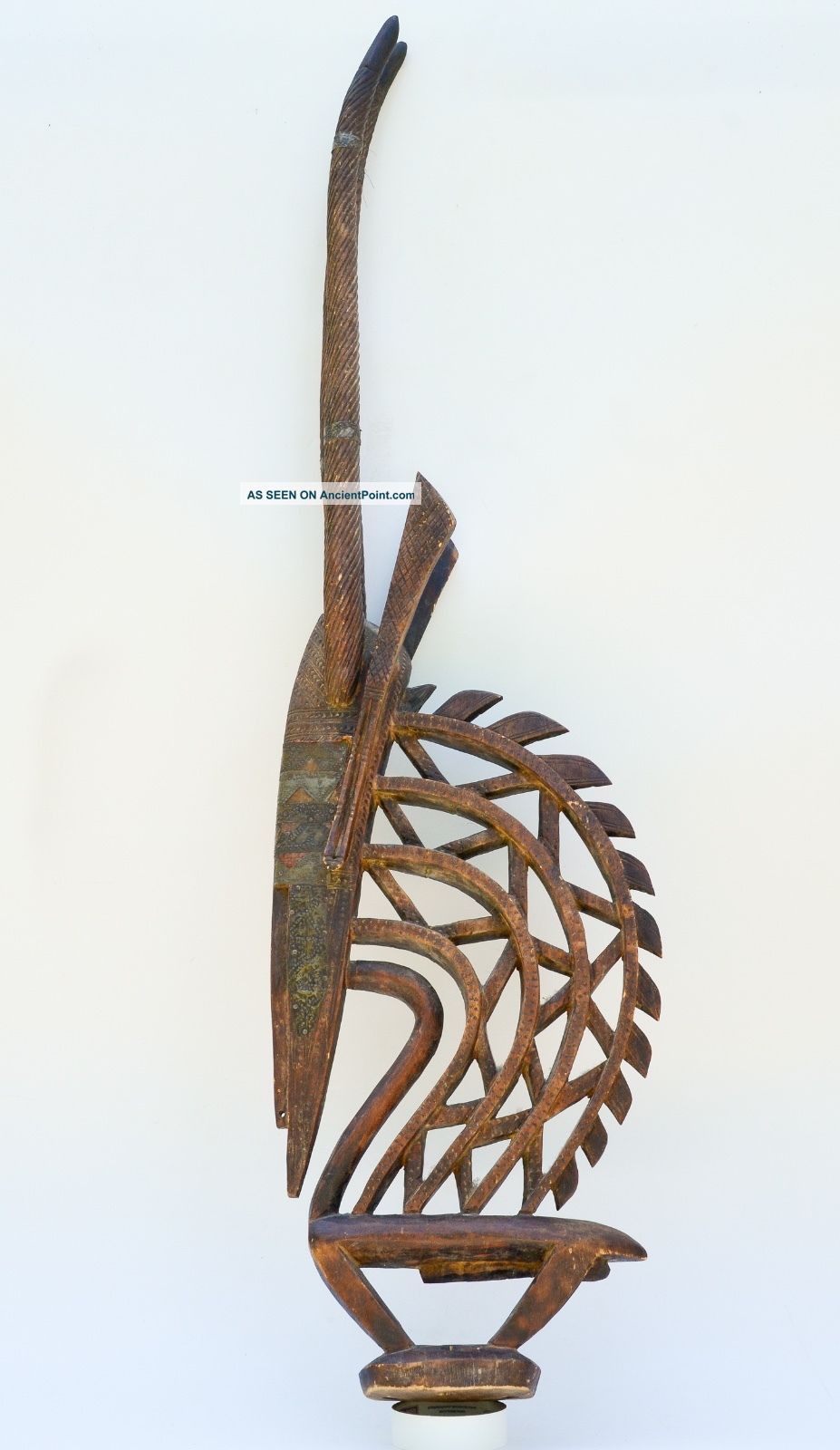 African Bambara Bamana Headdress Chiwara Antelope Carved Wood Mali Tribal Art Sculptures & Statues photo