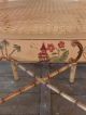 Pair Vintage Faux Bamboo Barrel Back Chinoiserie Painted Chairs Post-1950 photo 6