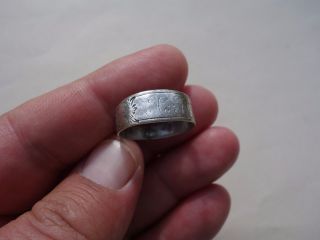 Ancient Late Byzantine - Middle Ages Silver Nicely Engraved Ring,  Date Circa Xvi Ad photo