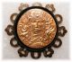 Art Nouveau Mucha Bohemian Goddess Poppies & Jewels Brass Bakelite Studio Button Buttons photo 2