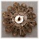 Art Nouveau Mucha Bohemian Goddess Poppies & Jewels Brass Bakelite Studio Button Buttons photo 3