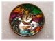 French Brass Casting Of Swan Wings Spread Colorful Window Pane Setting Button Buttons photo 3