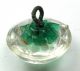 Antique Radiant Glass Button Flower Mold W/ Green & Gold Color - 9/16 
