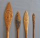 4 Old Northwest Coast Canoe Dance Paddles - Carved Painted - Tlingit - Haida Native American photo 5