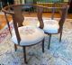 Antique 19th Century Victorian Walnut Inlaid Wood Courting Tete - A - Tete Chair 