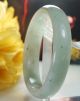 Antique Chinese Natural Icy White Off Green Jade Bangle Large Bracelet 66mm Rare Bracelets photo 3