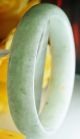Antique Chinese Natural Icy White Off Green Jade Bangle Large Bracelet 66mm Rare Bracelets photo 4