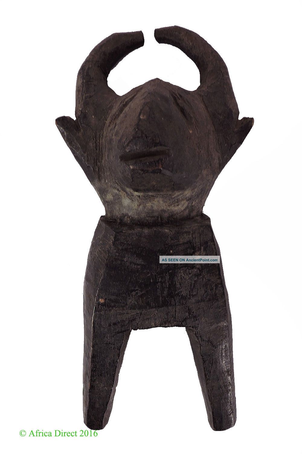 Baule Figural Heddle Pulley Buffalo Ivory Coast African Art Was $39.  00 Other African Antiques photo