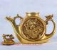 Chinese Brass Handwork Dragon & Phoenix Teapot W Qing Dynasty Mark Qt048 Teapots photo 3