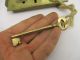 Antique Solid Brass Door Lock Bronze Key & Screws Double Sided Bolt Vintage Old Locks & Keys photo 6