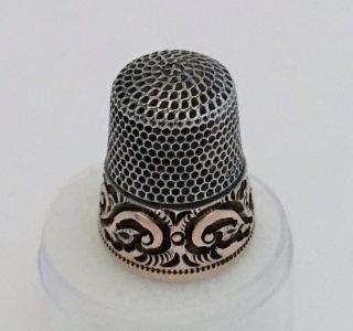 Antique Ketcham & Mcdougall 14k Gold Sterling Silver Thimble Size 9 Mono Melick photo