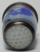 Vintage Sterling Silver Thimble Glass Top Enameled Landscape Germany Thimbles photo 4