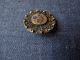 Antique Victorian Cut Steel Enamel Flowers Filigree Golden Metal Button 1inch 2 Buttons photo 3